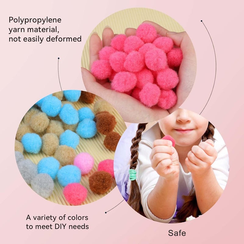 MORFEN 150 Pcs Pom Poms, 1 Inch Dark Pink Craft Pom Poms, Fuzzy Pompom Puff Balls, Small Pom Pom Balls for DIY Arts, Crafts Projects, Home Decorations - Image 3